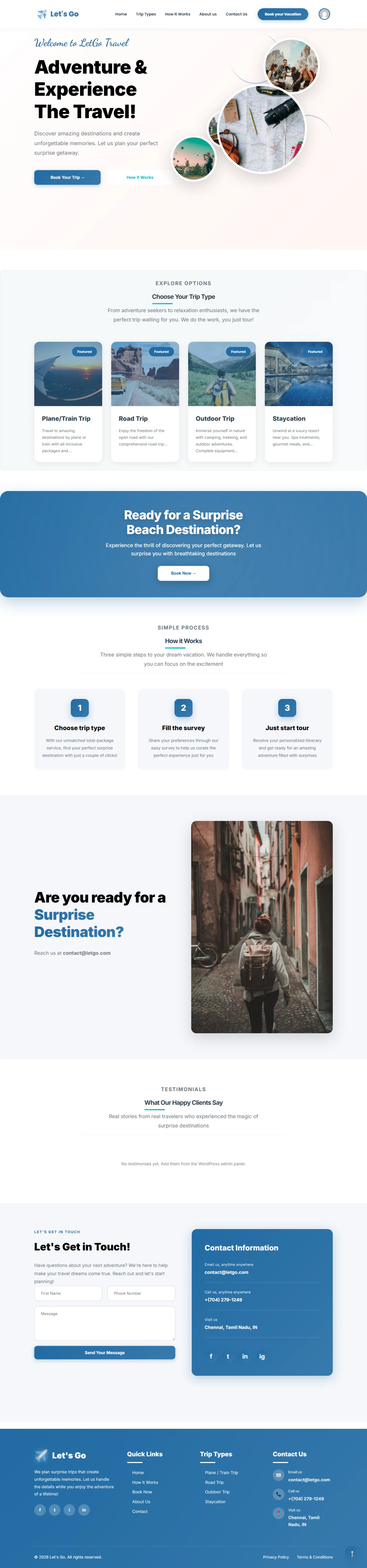 Full-page screenshot of the Let's Go website